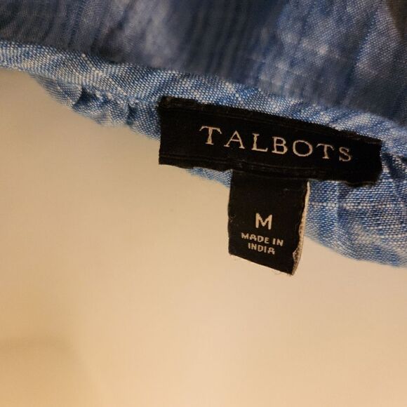 Talbots EMBROIDERED TASSEL TIE TOP size M - Picture 7 of 7